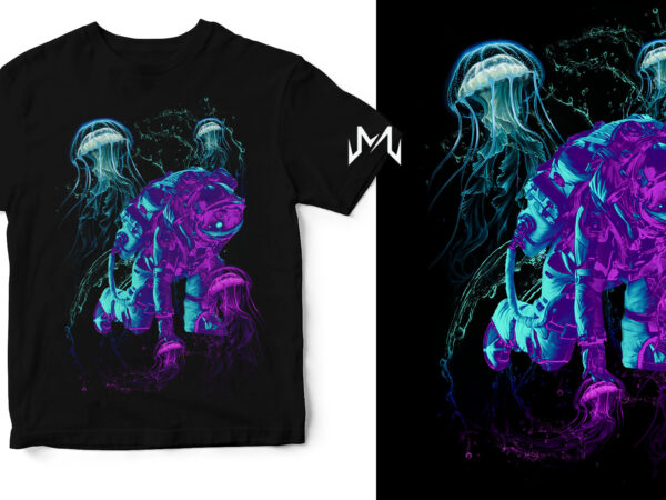 Space deepsea t shirt template vector