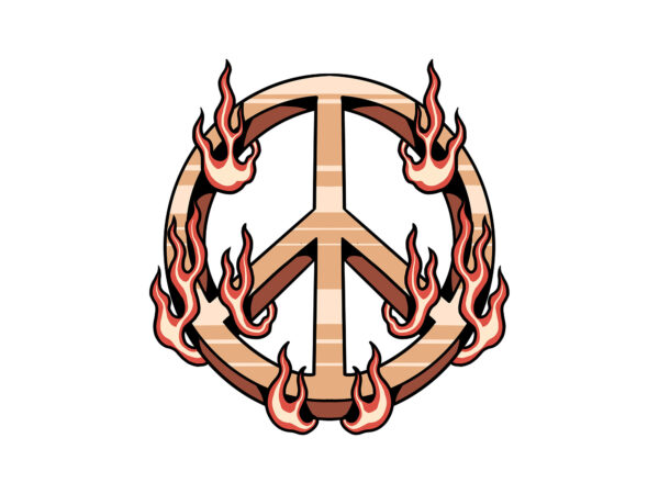 Burning peace t shirt template