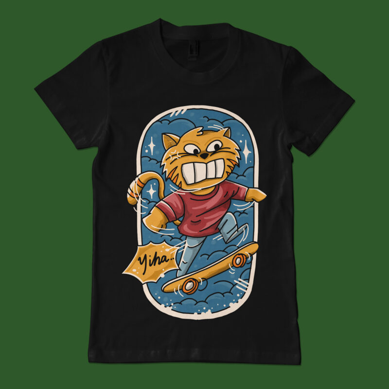 Catsboarder funny t-shirt design
