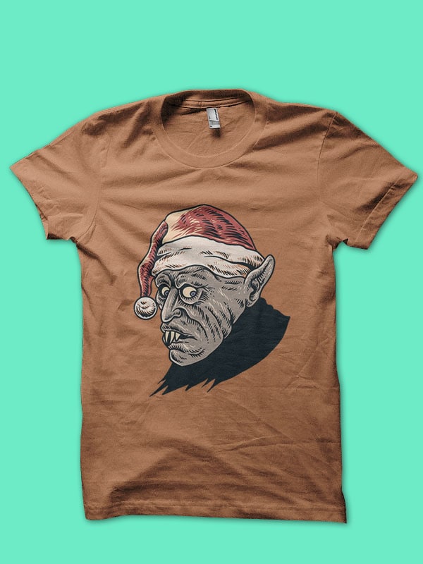 t-shirt vector christmas nosferatu