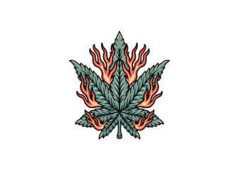 flaming ganja t shirt graphic design