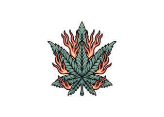 flaming ganja t shirt graphic design