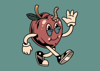 happy apple cartoon graphic t shirt