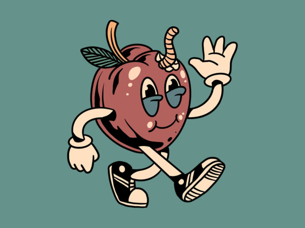 Happy apple cartoon graphic t shirt
