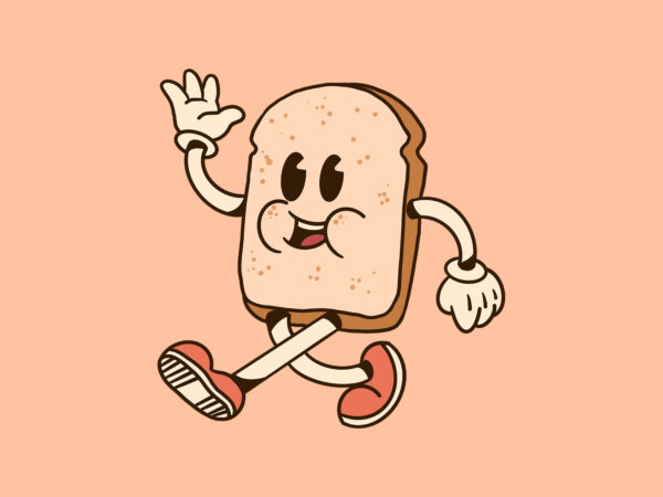 Happy bread cartoon graphic t shirt