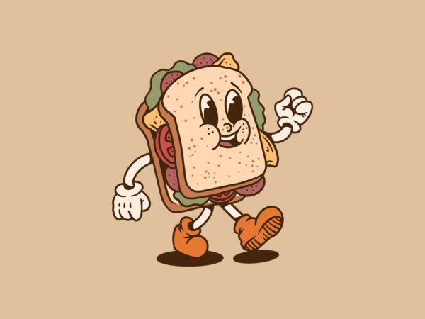 Happy sandwich cartoon graphic t shirt