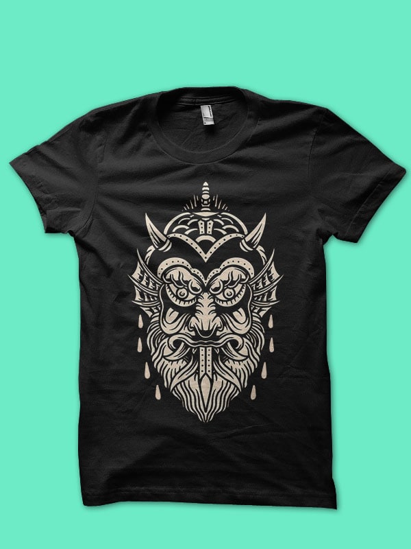 krampus tattoo t-shirt design