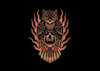 monster owl traditional tattoo