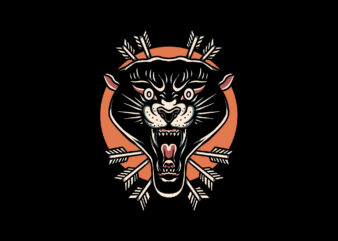 panther and arrows t shirt illustration