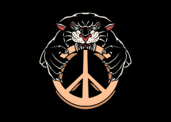 peace panther t shirt illustration