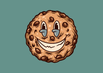 smiling cookies cartoon t shirt template vector