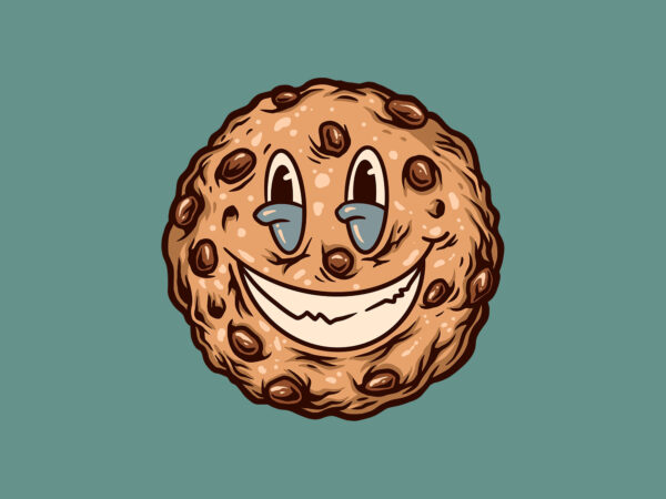 Smiling cookies cartoon t shirt template vector