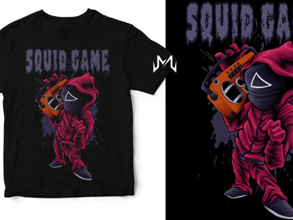 Squidgame hiphop dj t shirt template vector