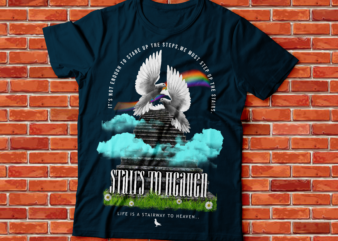 stairs to heaven, rainbow pigeon stair to heaven, URBAN OUTFITTERS,STREETWEAR OUTFIT style, fashion outfit t shirt template vector
