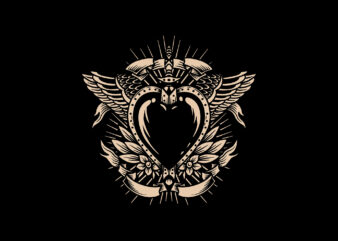 strong heart tattoo inspired t-shirt design