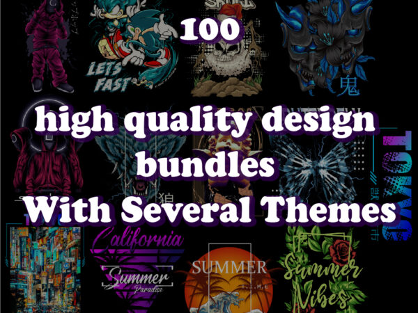 100 design bundles with several themes