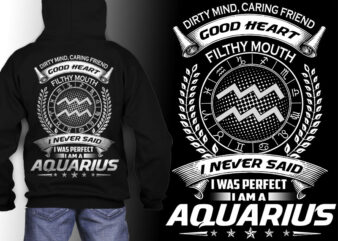 aquarius zodiac tshirt design psd file editable text and layer png, jpg psd file