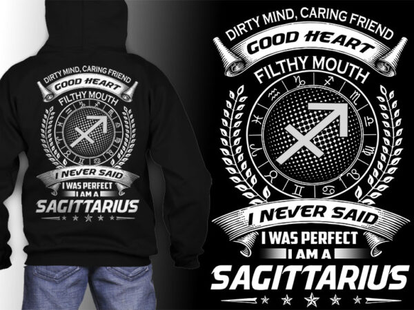 Sagittarius zodiac tshirt design psd file editable text and layer png, jpg psd file
