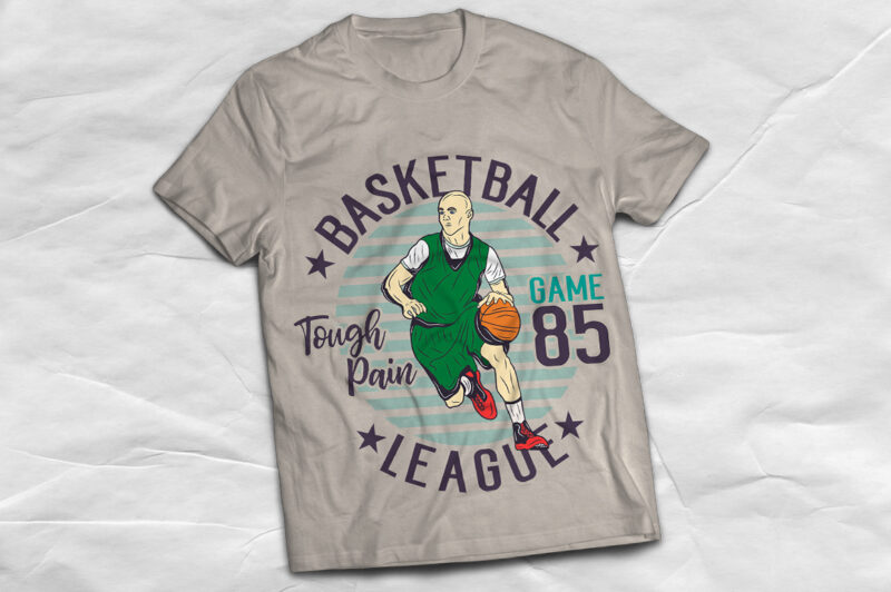 Basketball player with a bat, t-shirt design