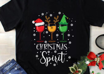 Red Wine Christmas Spirit Svg, Christmas Svg, Tree Christmas Svg, Tree Svg, Santa Svg, Snow Svg, Merry Christmas Svg, Hat Santa Svg, Light Christmas Svg
