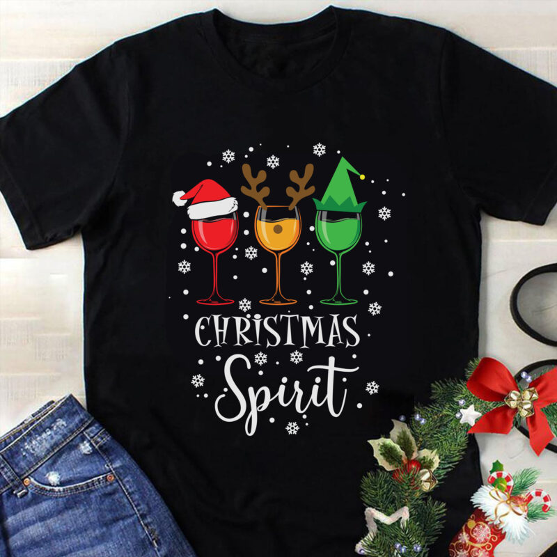 Red Wine Christmas Spirit Svg, Christmas Svg, Tree Christmas Svg, Tree Svg, Santa Svg, Snow Svg, Merry Christmas Svg, Hat Santa Svg, Light Christmas Svg