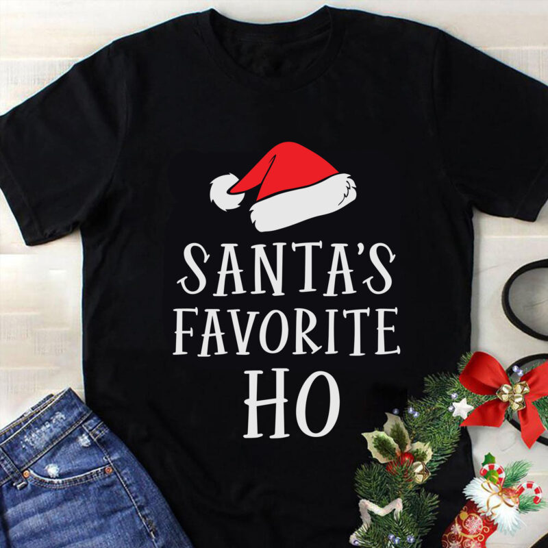 Santa’s Favorite Ho Svg, Christmas Svg, Tree Christmas Svg, Tree Svg, Santa Svg, Snow Svg, Merry Christmas Svg, Hat Santa Svg, Light Christmas Svg