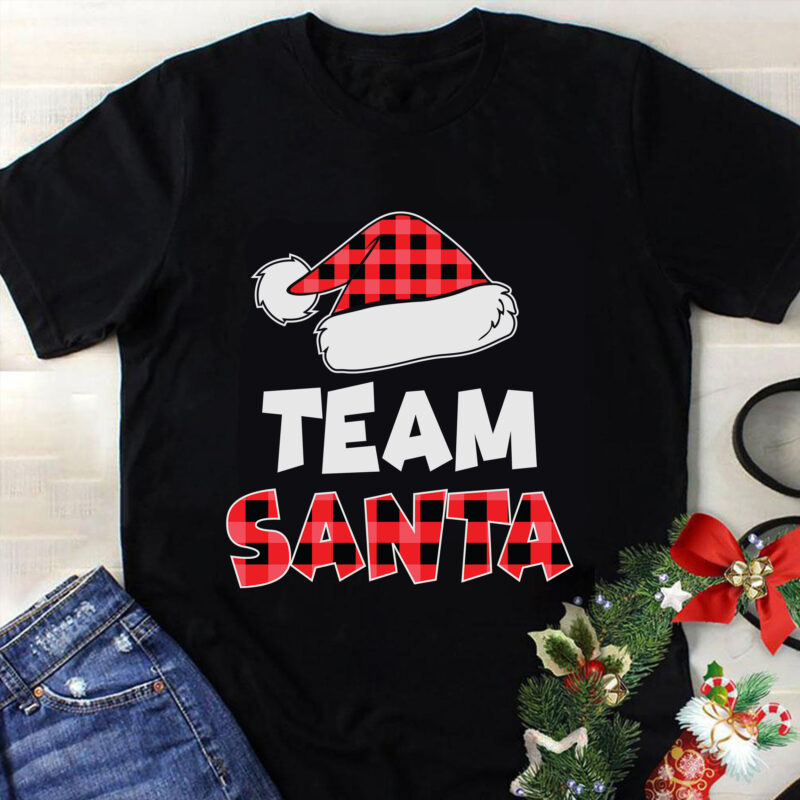 Team Santa Red Plaid Claus Svg, Christmas Svg, Tree Christmas Svg, Tree Svg, Santa Svg, Snow Svg, Merry Christmas Svg, Hat Santa Svg, Light Christmas Svg