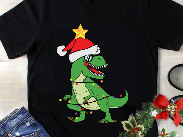 T-rex christmas light sanat svg, t-rex christmas svg, christmas svg, tree christmas svg, tree svg, santa svg, snow svg, merry christmas svg, hat santa svg, light christmas svg t shirt designs for sale