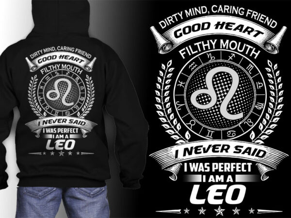 Leo zodiac tshirt design psd file editable text and layer png, jpg psd file
