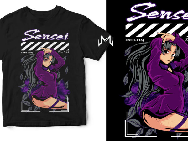 Anime sensei t shirt vector