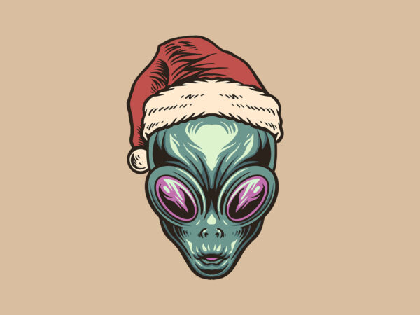 Christmas alien t shirt vector file