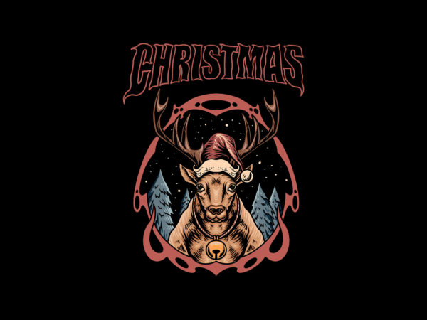Christmas deer t shirt vector file
