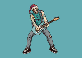 christmas rocker t shirt vector file