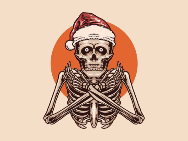 Christmas skeleton t shirt vector file