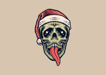 christmas skull t shirt vector file