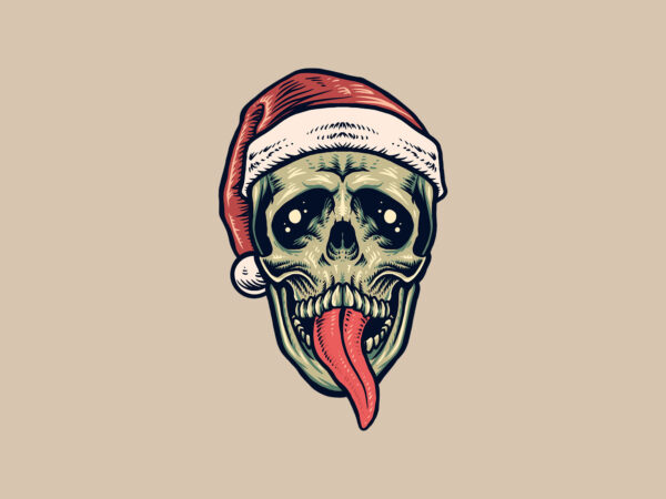 Christmas skull t shirt vector file