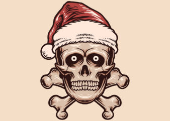 christmas skull t shirt vector file