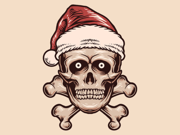Christmas skull t shirt vector file