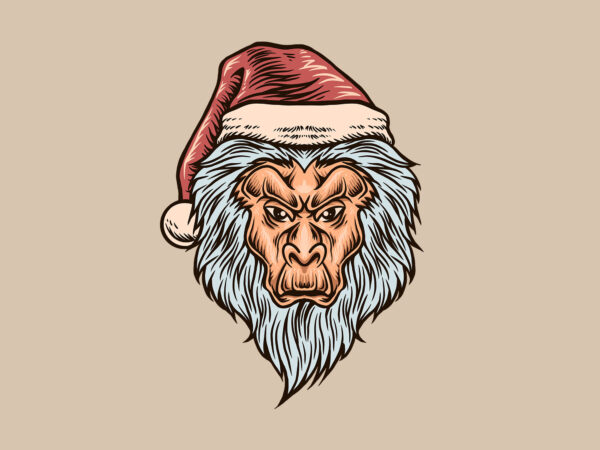 Christmas yeti t shirt vector file