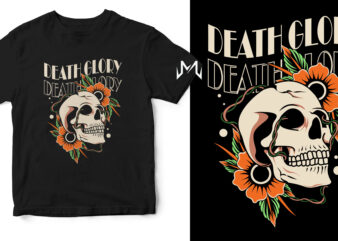 death glory t shirt vector illustration