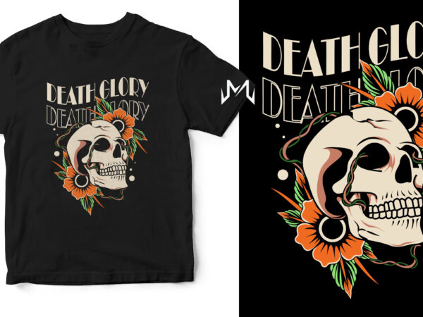 Death glory t shirt vector illustration