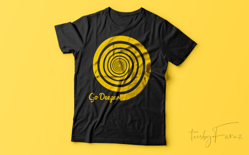 Go deeper | Spiral Art t shirt design for sale