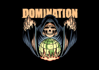 domination streetwear t shirt vector illustration
