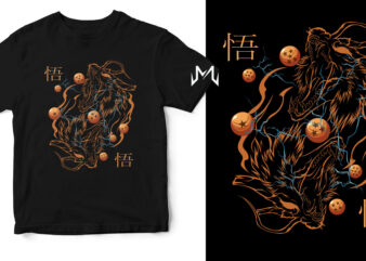 dragonball t shirt vector illustration