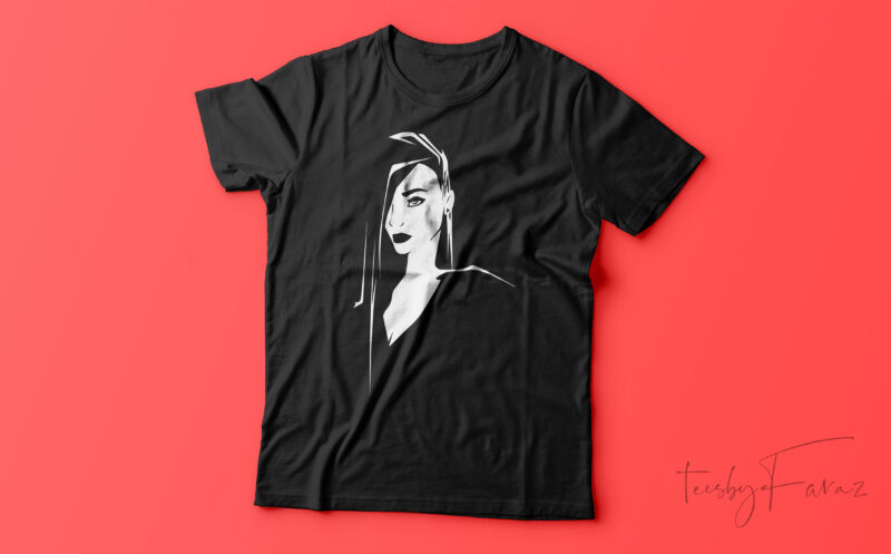 Beautiful Girl Face Ready to print r shirt design for sale