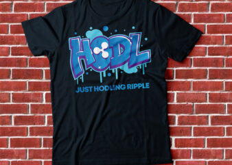 HODL XRP crypto t-shirt design , just hodling ripple
