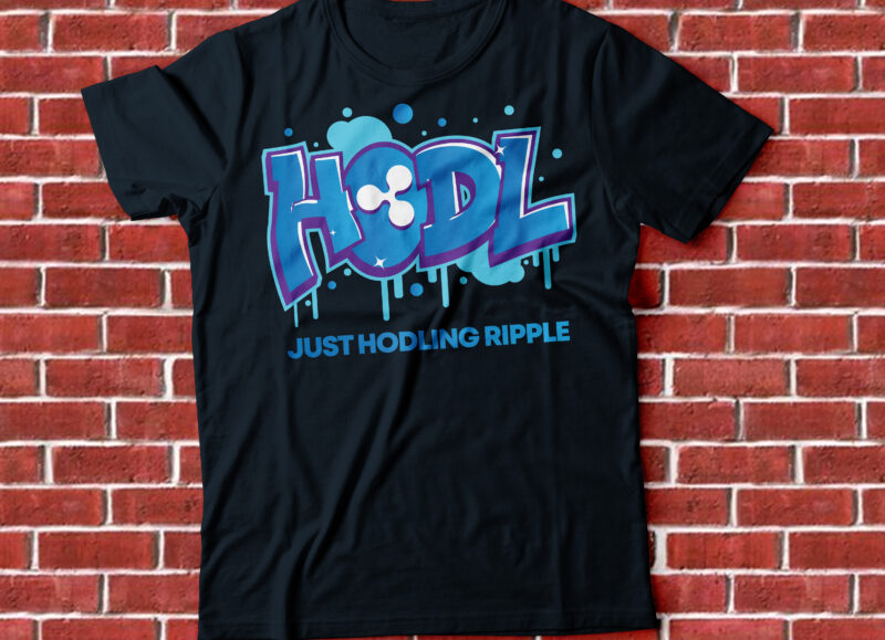 HODL XRP crypto t-shirt design , just hodling ripple