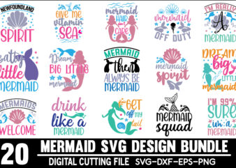 Mermaid svg bundle t shirt designs for sale