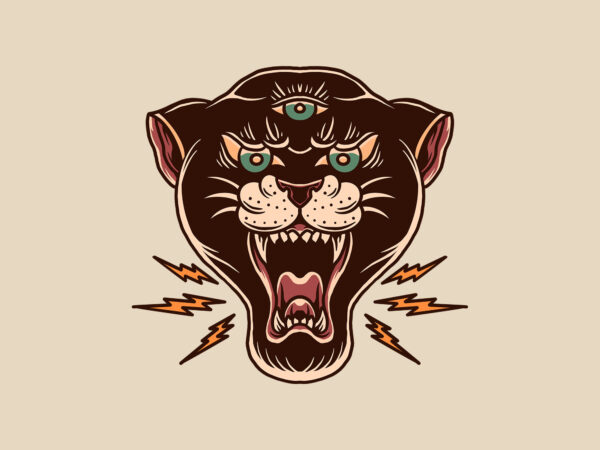 Monster panther t shirt designs for sale