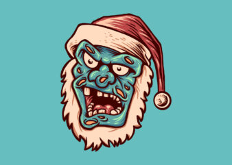 monster santa illustration t shirt designs for sale